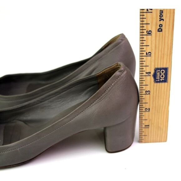 Roberto Del Carlo ITALY GRAY GENUINE LEATHER MID HEEL CLASSIC PUMP SHOES Sz 38.5 - Picture 9 of 13